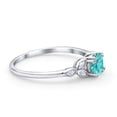 thumbnail image 6 of Vintage Art Deco Ring Round Paraiba Tourmaline CZ 925 Sterling Silver Size 6, 6 of 7