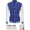 thumbnail image 3 of Men's Varsity Jacket Causal Slim Fit Cotton Baseball Bomber Jackets, 3 of 12