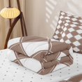 thumbnail image 5 of Erosebridal Khaki Square Abstract Zipper Queen Comforter Set with Fitted Sheet and 2 Pillowcases for Boys Girls, Modern Fashion Rhombus Zipper Bedding Set, Reversible, 4-Piece, 5 of 7