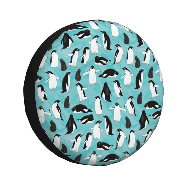 Fotbe Penguins Funda de Llanta de Repuesto con Estampado, Engrosada, Ajuste Universal para Jeep, Remolque, RV, SUV, Camión-16 inch