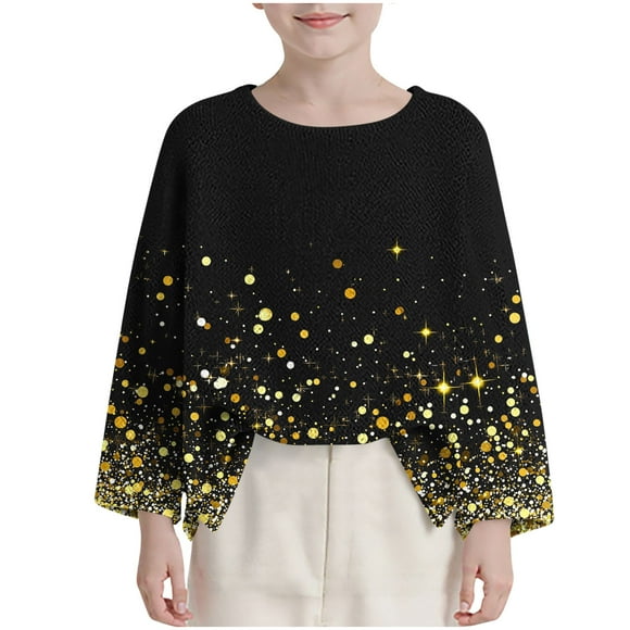 Birdeem Children's Christmas Shirt, Long Sleeve, Printing, Round Neck, Short Length, Suitable for Boys and Aged, Funny Christmas Shirts, Boys Christmas Shirt