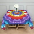 thumbnail image 3 of Rainbow Tie Dye Mandala Pattern Square Tablecloth,Waterproof Square Table Cover,Wipeable Spillproof Washable Table Cover for Home Kitchen Party Decor 42"X42"(107x107cm), 3 of 6