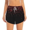 thumbnail image 2 of Picia Red Glitter1 Pattern Women's 2 in 1 Athletic Running Shorts High Waisted Workout Casual Gym Sweat Shorts with Comfy Liner Zipper Pockets-X-Large, 2 of 9