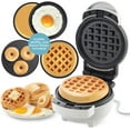 thumbnail image 1 of 3 in 1 Mini Breakfast Maker- Make Mini Waffles Donuts Pancakes or Eggs all in 1 Multi Use Appliance- Easily Swap & Clean Interchangeable Griddle Plates- Small Electric Nonstick Baker for Any Occasion, 1 of 7
