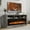 Gray, variant on Waleaf Fireplace TV Stand for TVs Up to 75" TV with 60" Electric Fireplace,Entertainment Center with Open Shelve Storage