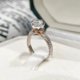 thumbnail image 2 of Anillo de bodas femenino de 1 quilate con lazo de cinta de plata esterlina y flor de moissanita, 2 of 5
