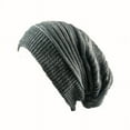 thumbnail image 2 of Striped Knitted Elastic Beanie Soft Loose Skull Cap Breathable Head Scarf Turban Chemo Hats For Women, 2 of 5