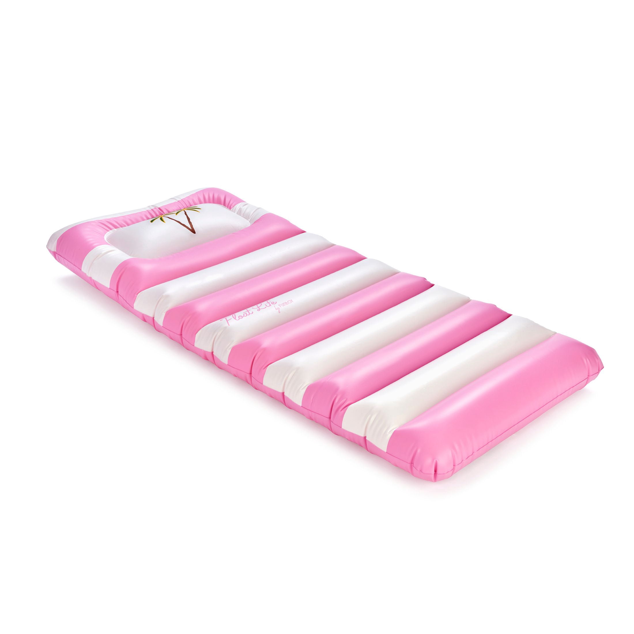 (2 pack) Float Life by FUNBOY Pink & White Striped Palm Pool Float Lounger, Oversized Design, Adults or kids Ages 8+