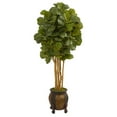 thumbnail image 1 of Arbre Artificiel à Feuilles de Violon de 5,5 Pi dans une Jardinière Décorative, 1 of 1