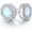 White Gold, variant on 18K Rose Gold Plated or White Gold Plated Created Opal Halo Stud