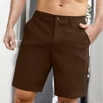 thumbnail image 2 of JTieacloth Lightweight Shorts for Men Men's Summer Quarter Pants Solid Color Casual Dress Pants Medium Pants Small Plaid Shorts,Brown, 2 of 6
