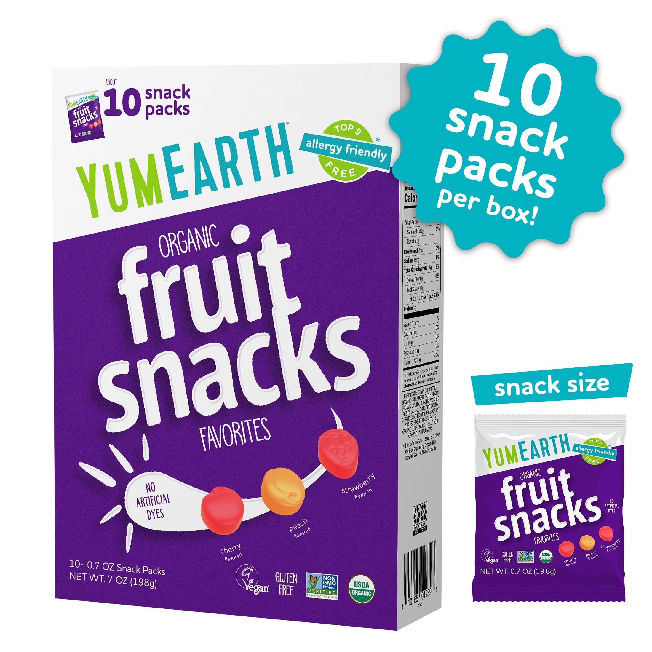 YumEarth Organic Vegan Non-GMO Candy - Gluten Free Fruit Snacks
