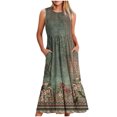 thumbnail image 1 of SDNall Womens Round Neck Sleeveless Printed Dress, 1 of 9