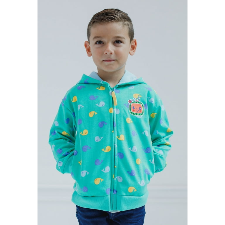 CoComelon Toddler Boys Fleece Zip Up Hoodie Green 4T