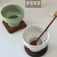thumbnail image 6 of 4 Inch Retro Ceramic Bowl Cute Rice Bowl  Noodles Container Cereal Soup Dessert Snack Bowl Kitchen Tableware Microwave Safe (GreenMelon,4.25 inch), 6 of 7