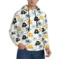 thumbnail image 2 of Pofeuu Cute Elephant Print Mens Casual Hooded Collar Drawstring Hoodies Pullover Sweatshirts Casual Long Sleeve Shirts-X-Large, 2 of 7