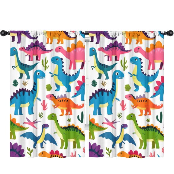 Blackout Kids Curtains,Cute Dinosaur Pattern Childrens Insulated Curtains Set Of 2,Bedroom Essentials,Toddler Room Decor 52x84in(132x213cm)