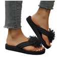 thumbnail image 5 of Ramiter Beach Sandals for Woman Flip Flops for Women, Pillow Soft Recovery Thong Sandals Slippers, Summer Beach Shoes with Arch Support Black,6.5, 5 of 7