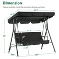 thumbnail image 3 of MCombo 3-Person Outdoor Swing with Convertible Canopy 4003 (Black), 3 of 8