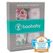 Bassinet Sheets Roses and Polka Dots for Baby Girls by Baobaby