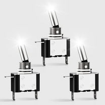 Nilight 3PCS White LED Toggle Switches 12V 20A 3 Pin 2 Position ON Off SPST Heavy Duty Rocker Switch for Auto Car Marine RV Vehicles Truck Boat Dash