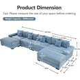 thumbnail image 2 of 170" Oversized Cloud Modular Sectional Couch| Corduroy U Shaped Sofa|Extra-Thick Armrests|12 Throw Pillows|Good Resilience Cushion|Ergonomic Design|Easy Assembly|for Living Room,Office -Blue, 2 of 9