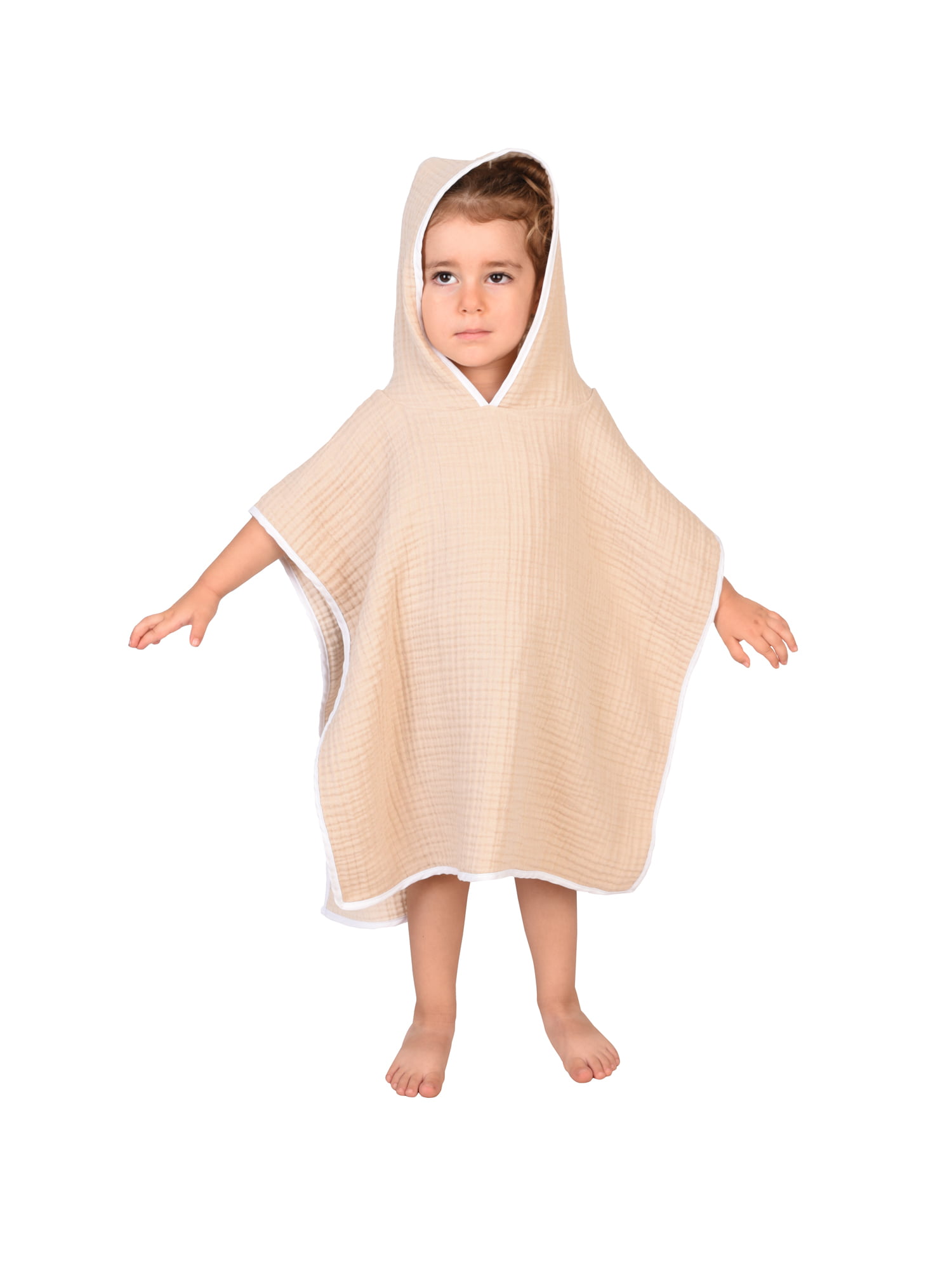 Dandiny Baby Girl Boy Toddler Kids Poncho Cape Outfit - 100% Muslin Hoodie Style Poncho for Beach or After Bath - After Bath Or Beach Cover Up 1 2 3 4 5 Year Walmart.com