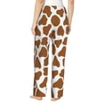 thumbnail image 6 of Pajama Pants Women, cute brown cow print Sweatpants Soft Sleep Lounge Pants, Casual PJ Bottoms Pants with Pockets, 6 of 7
