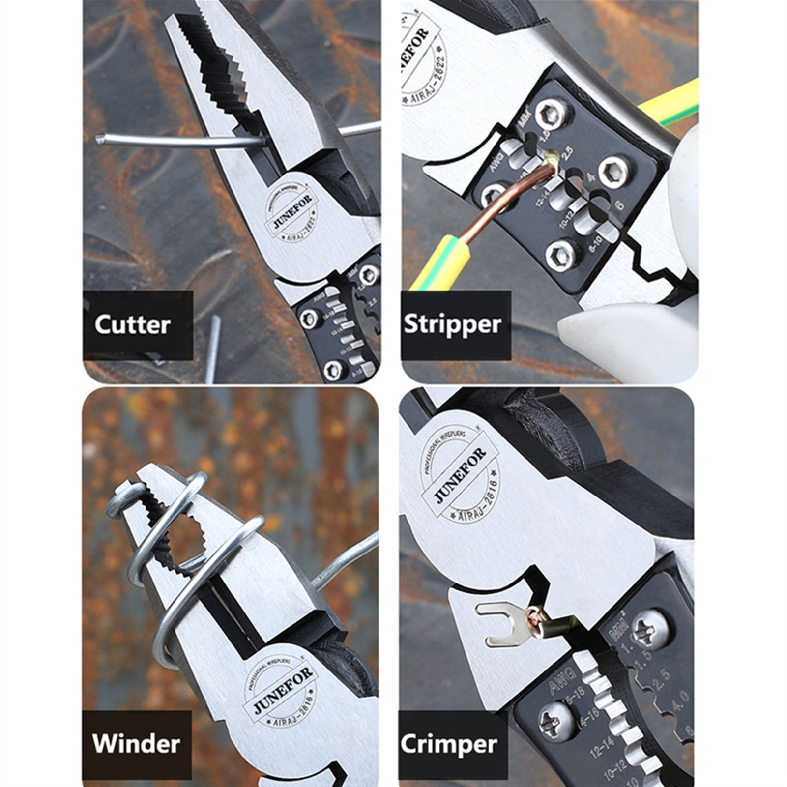 7 Inch Multifunction Pliers Set Combination Pliers Stripper/Crimper/Cutter Heavy Duty Wire Pliers Diagonal Pliers Hand Tools ,Durability That Lasts