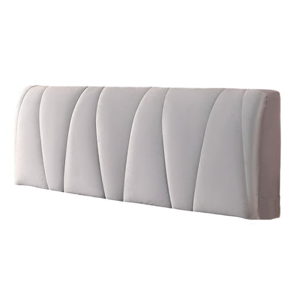 Injueey Funda de cabecera cómoda y transpirable de poliéster para dormir por la noche, funda de cabecera de cama elástica Decoración del hogar Gris plateado
