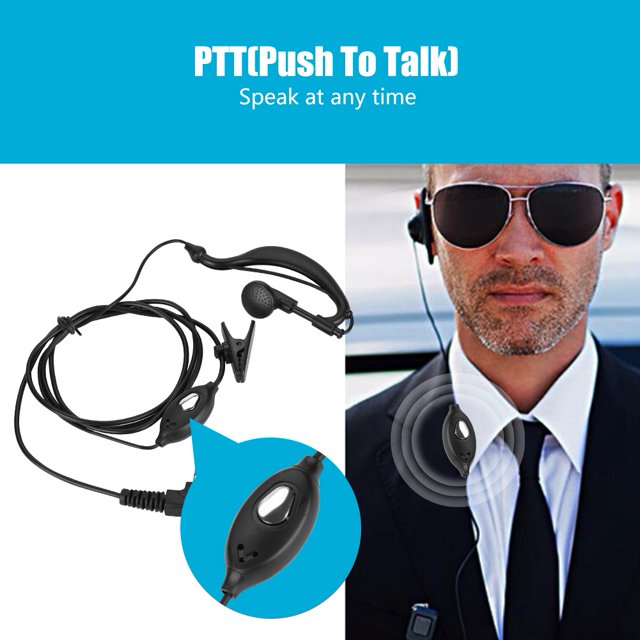 Auricular de 2 Pines PTT Walkie Talkie, Gancho para la la la Oreja para radio bidireccional