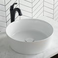thumbnail image 2 of KRAUS Viva Round White Porcelain Ceramic Vessel Bathroom Sink with Pop-Up Drain, 15 3/4 in. D x 5 3/8 in. H, 2 of 16