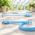Cat6/cat6a Ethernet Cable 150ft Flat With Clips 10gbps Network Blue ...