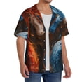 thumbnail image 4 of Haiem Red And Blue Fire Dragon F Men's Casual Shirts Short Sleeve Button Down Shirts Fashion Textured Summer Beach Shirt-X-Large, 4 of 7