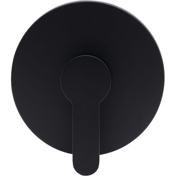 Black Bathroom Shower Valve Handle Matte Shower Mixer Valve Kit, Wall Mount Shower Faucet Rough-In Valve Bathroom Trim Control Valves Round 1 Way