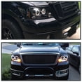thumbnail image 3 of Spec-D Tuning Dual Halo Projector Headlights Black Compatible with 2004-2008 Ford F-150, 2006-2008 Lincoln Mark LT, Left + Right Pair Headlamps Assembly, 3 of 6