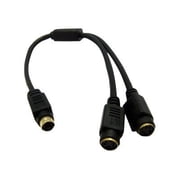 S-Video Y Cable, S-Video (miniDin4) Male to Dual S-Video (miniDin4) Female, 1 foot