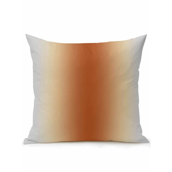 Outdoor Pillows Waterproof, Burnt Orange Grey Ombre Bedding Throw Pillows with Insert for Couch Sofa Bed, Farmhouse Gradient Minimalist 16x16 Inch Pillowcases Decorative Patio Pillow Set of 1