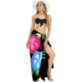 thumbnail image 3 of HAPPY BAY Women's Summer Beachwear Sarong Bikini Wraps Swim Cover up Skirt Wrap Bathing suit Swimwear Swimsuit Beach Coverups for Women One Size Black, Flower, 3 of 5