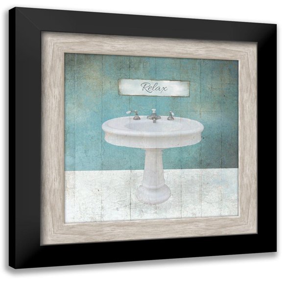 Brown, Victoria 12x12 Black Modern Framed Museum Art Print Titled - Wood Framed Aqua Bath Sink