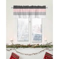thumbnail image 5 of Black Grey Pink Striped Curtain Valance for Windows/Living Room/Kitchen/Bathroom/Café, Short Rod Pocket Tier Curtain Window Treatment Panel Geometric Horizontal Simple Lines Topper Curtain 60''x18'', 5 of 6