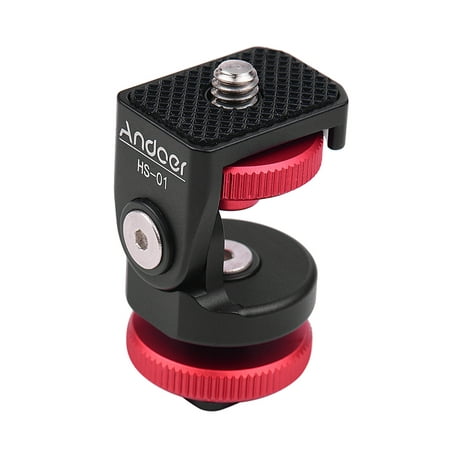 Image of Tomshoo HS-01 Cold Shoe Mount Adapter Bracket Holder Aluminum Alloy with 14 Inch Screw for Video Monitor DSLR