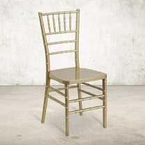 YYEAN Mahogany Resin Stacking Chiavari Chair 18.5"D x 15.75"W x 36.5"H-Gold