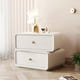 thumbnail image 3 of Creative Rotating Bedside Table Wooden 2 Drawers Storage Cabinet Leather Solid Color Factory Direct Bedroom Nightstands My Lux Decor Round, 3 of 18