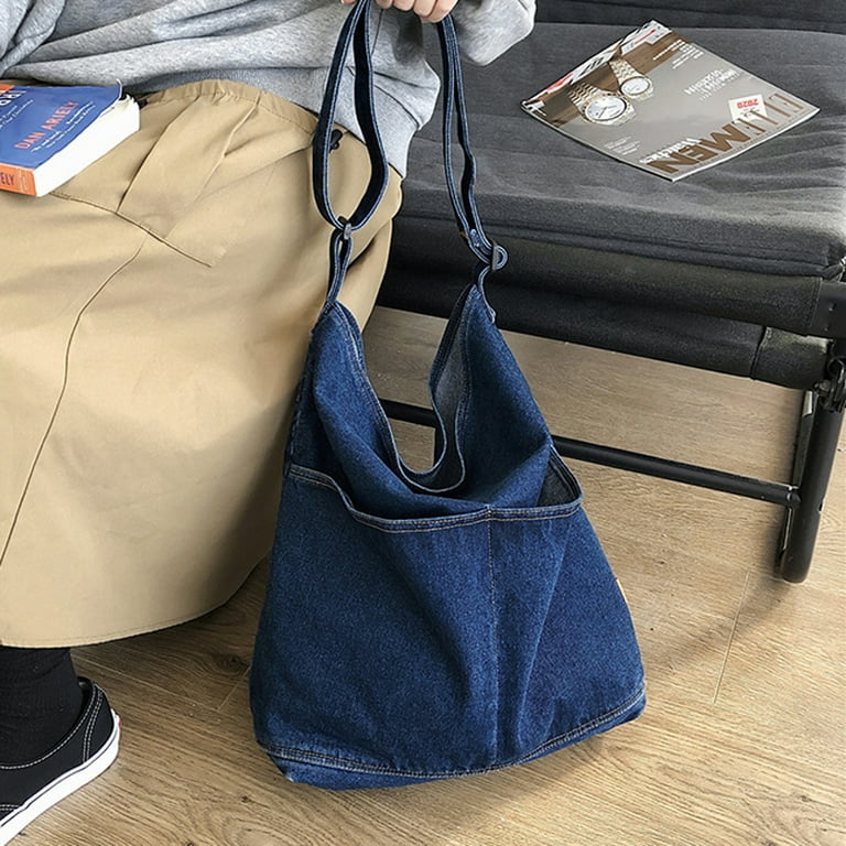 Large Capacity Denim Bag Retro Crossbody Bag