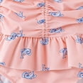 thumbnail image 6 of VNKIDY Girls One Piece Swimsuit Kids Floral Print Ruffled Hem Adjustable Spaghetti Straps Onesie Bathing Suit With 3D Flower Decor For Beach Pool Wear Leisure Swimwear Light Pink 11-12 Years, 6 of 9