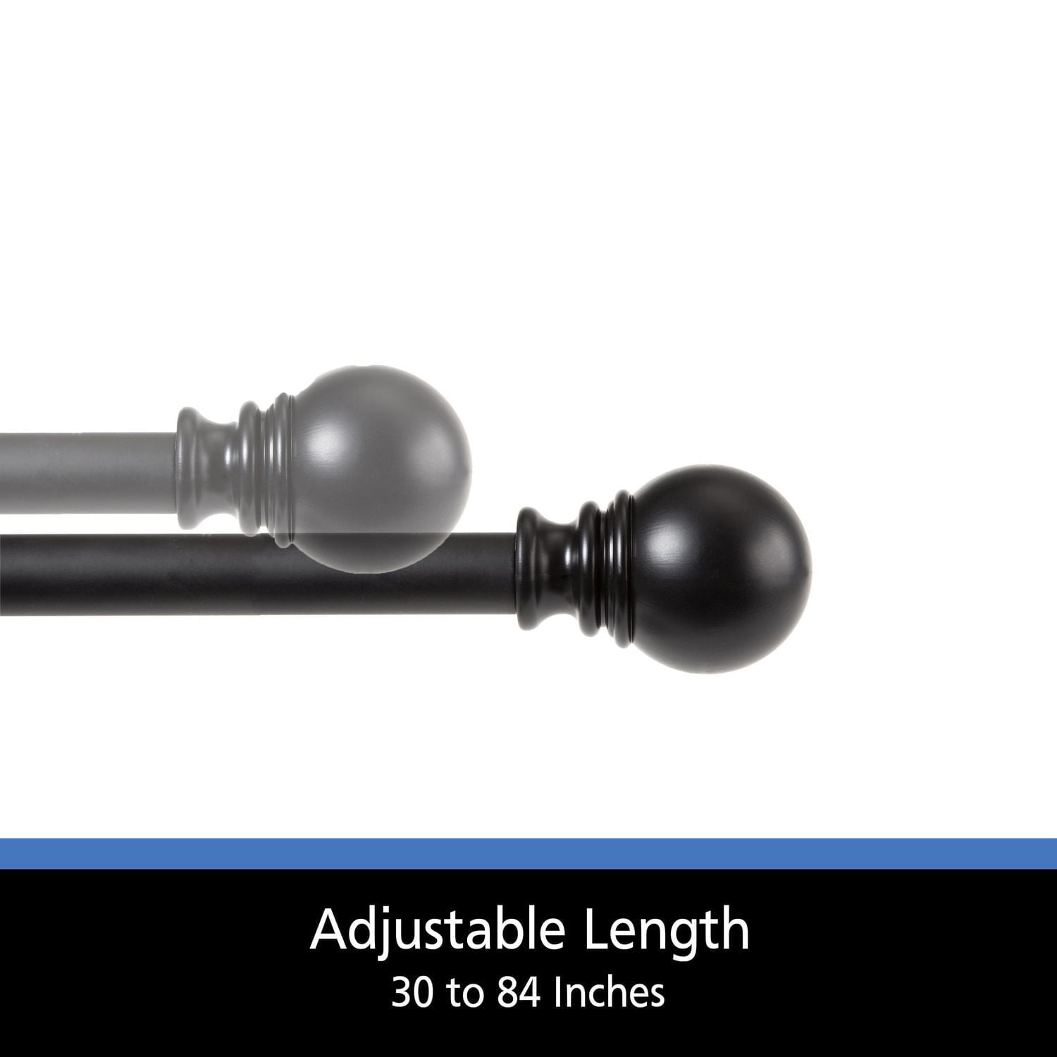 Mainstays 30-84” Adjustable Decorative Curtain Rod, 1” Diameter