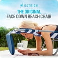 thumbnail image 3 of Ostrich The Original 3N1 Lightweight Outdoor Beach Lounge Chair w/ Footrest, Blue Stripe, 3 of 16