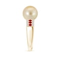 thumbnail image 3 of ANGARA Golden South Sea Cultured Pearl Ring with Rubies in 14K Yellow Gold for Women | June Birthstone, Birthday, Anniversary, Jewelry Gift for Women | Pearl Ring, 3 of 9