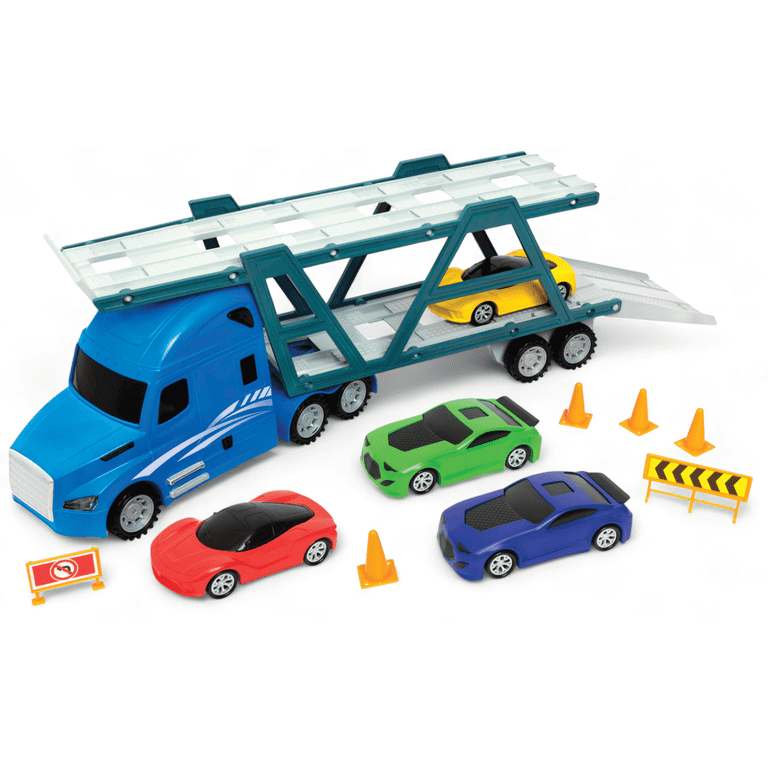 Adventure Force Big Rig Transporter Toy Truck Play Set – 12-Piece